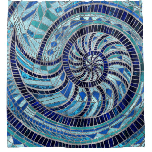 Rideaux De Douche L'art mosaïque de Nautilus Shell (Devant)