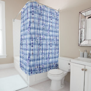 Rideaux De Douche Lavande bleue En vichy
