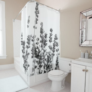 Rideaux De Douche Lavande violette en noir et blanc #1 #décoration 