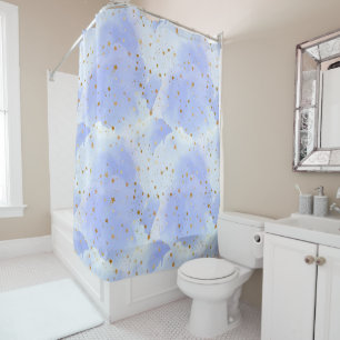 Rideaux De Douche Lavendar Golden Star Motif