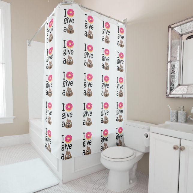 Rideaux De Douche Le beignet I donnent un emoji de dunette (En situation)