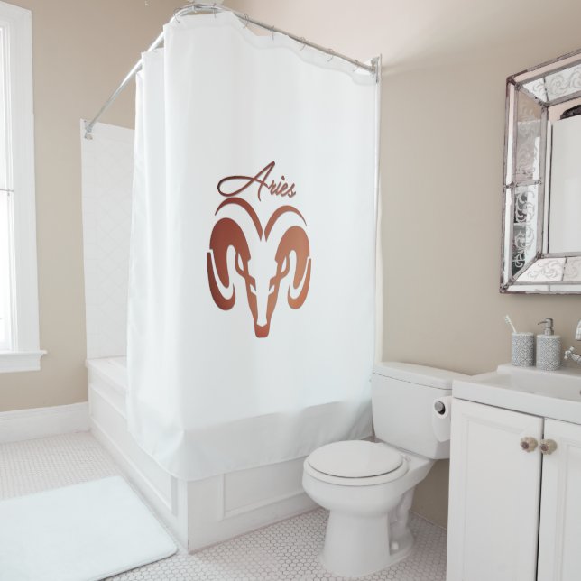 Rideaux De Douche Le bronze porte le bélier Zodiac (En situation)