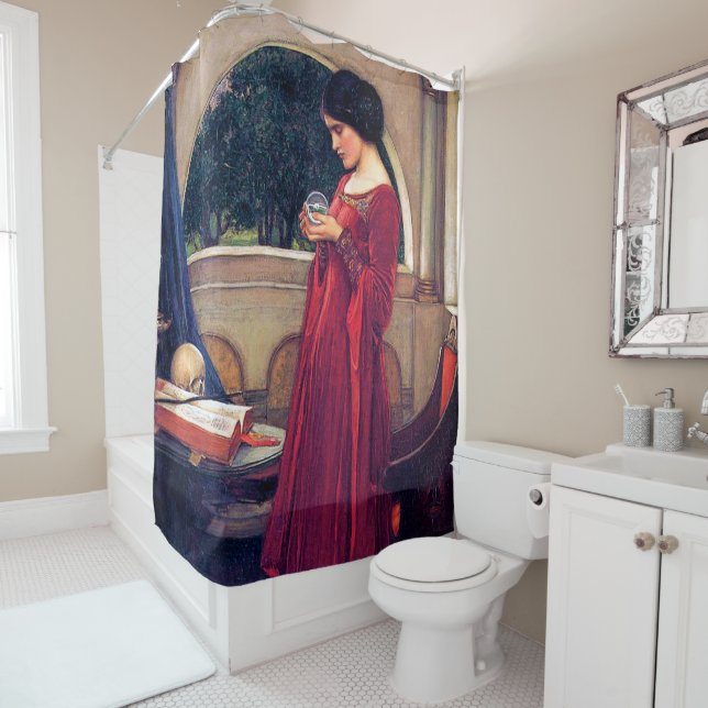 Rideaux De Douche Le Crystal Ball, John William Waterhouse (En situation)