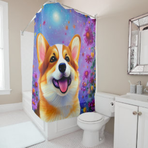 Rideaux De Douche Le monde floral de Corgi