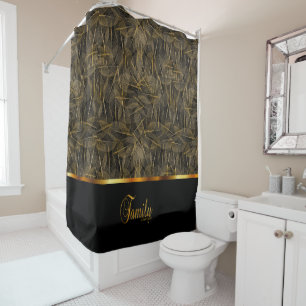Rideaux De Douche Le noir et la famille d'or est pour toujours