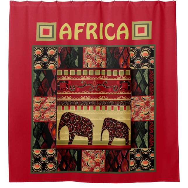 Rideaux De Douche Le patchwork africain (Devant)