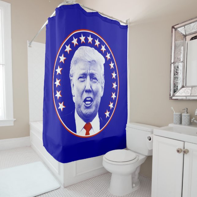 Rideaux De Douche Le président Donald Trump en bleu (En situation)