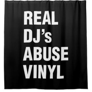 RIDEAUX DE DOUCHE LE VINYLE DE LA VIOLENCE DE VÉRITABLE DJ
