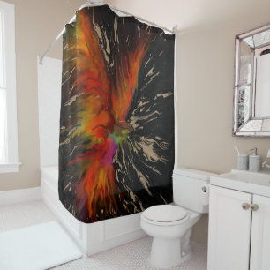 Rideaux De Douche Le Vol du Phénix – Renaissance Abstraite Ardente