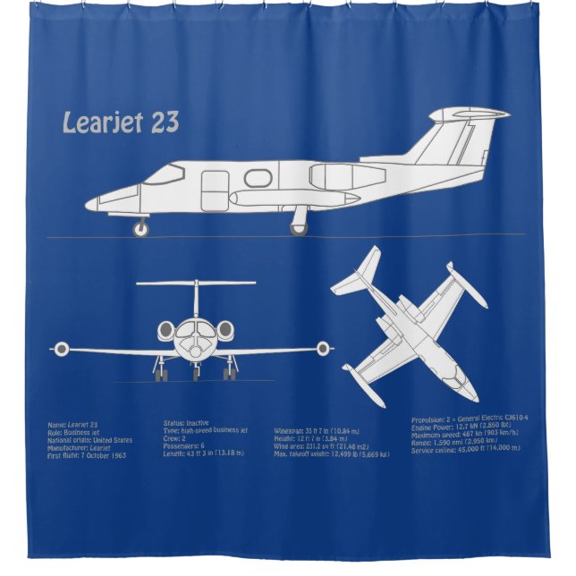 Rideaux De Douche Learjet 23 - Plan de dessin du plan directeur de l (Devant)