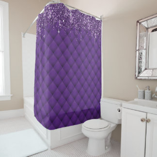 Rideaux De Douche Lecteurs de Parties scintillant violet luxueux Mot