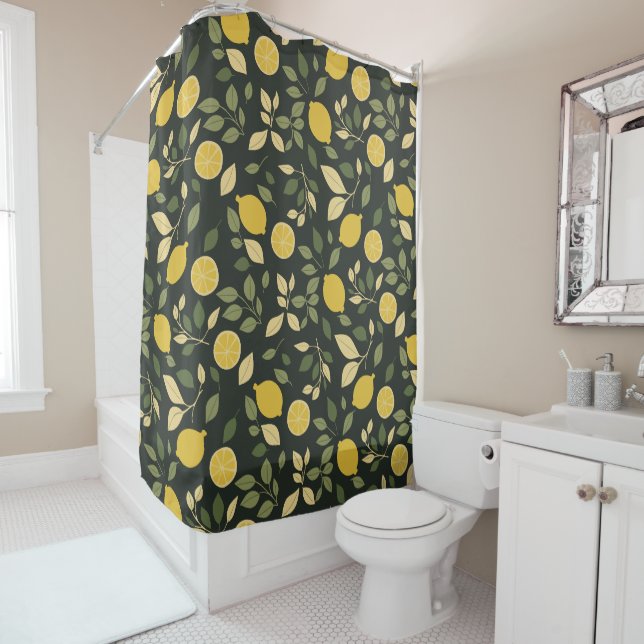 Rideaux De Douche Lemons and Leaves (En situation)