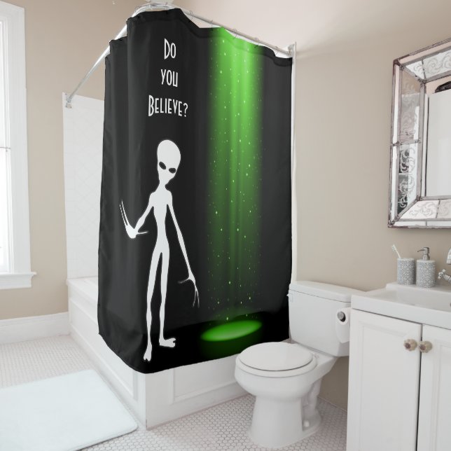 Rideaux De Douche L'enlèvement d'Aliens OVNI 👽 Croyez-Vous ? (En situation)