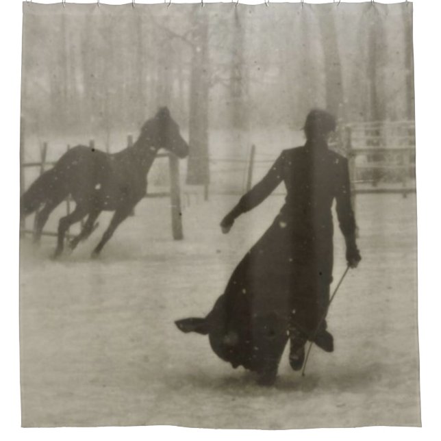 Rideaux De Douche L'Entraîneur De Cheval Par Felix Thiollier 1899 (Devant)