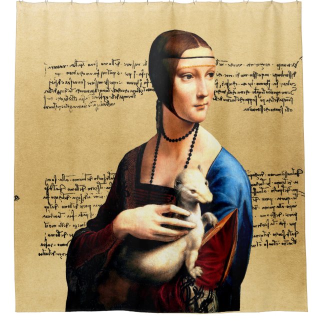 Rideaux De Douche Léonard de Vinci Lady avec Ermine (Devant)