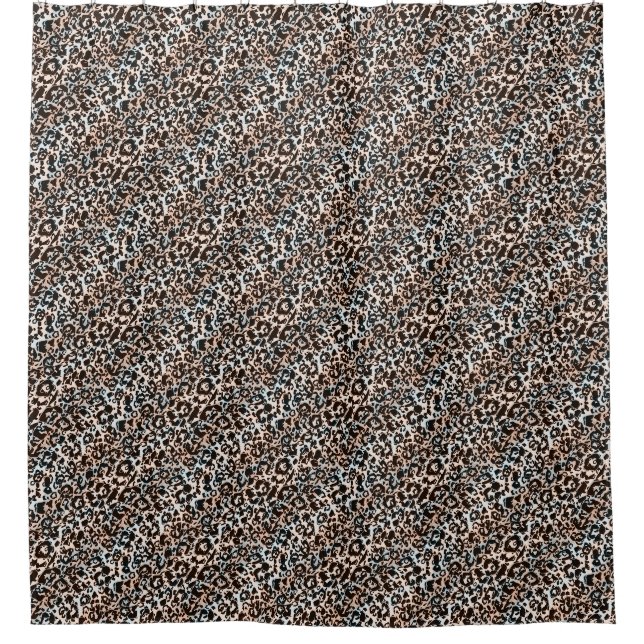 Rideaux De Douche léopard, élégant, tacheté, marron,beige, peau, (Devant)