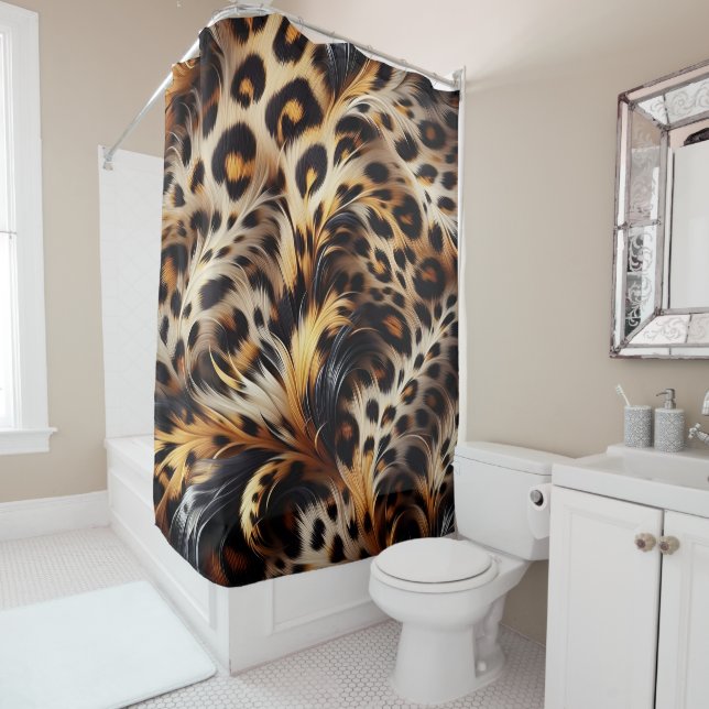 Rideaux De Douche Leopard Grace : Ajouter un charme sauvage au couch (En situation)