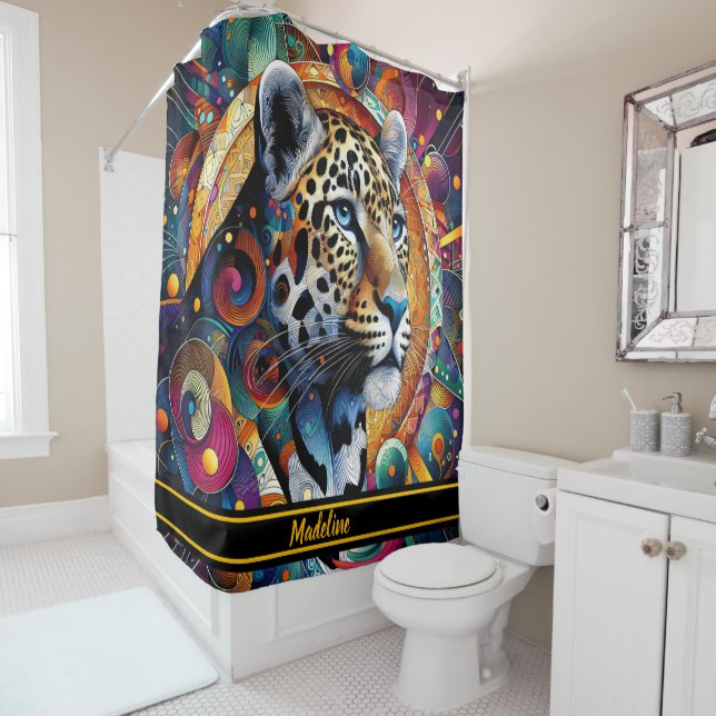 Rideaux De Douche Léopard Majesty : Bold Jungle Vibes (En situation)