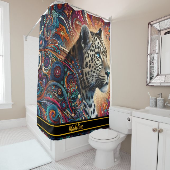 Rideaux De Douche Leopard Thrill : Bold Branch et Birds (En situation)