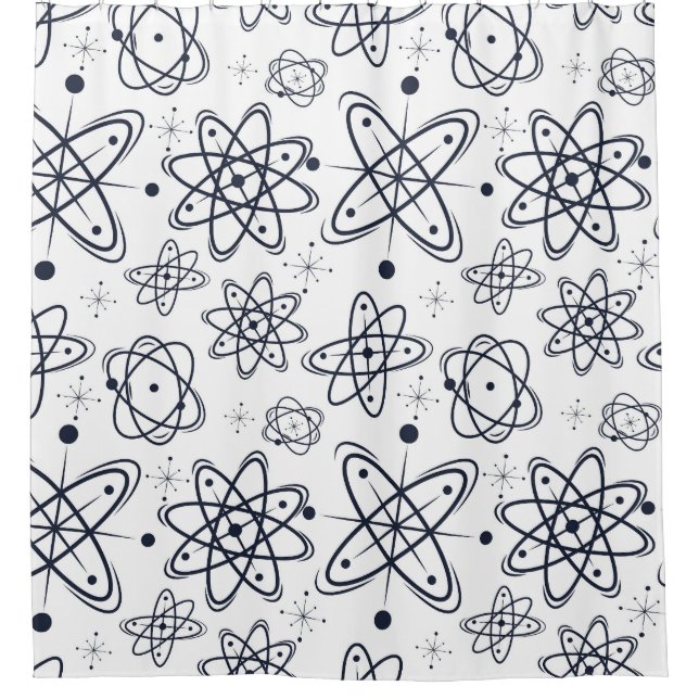 Rideaux De Douche L'ère atomique : Motifs modernes du milieu du sièc (Devant)