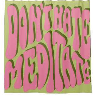 Rideaux De Douche les années 70 Retro : 'Meditate' Motivational Post