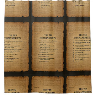 Rideaux De Douche "Les Dix Commandements." chrétien