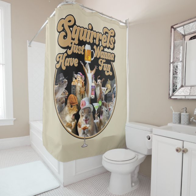 Rideaux De Douche Les Écureuils Veux Juste Avoir Un Fun Douche Ridea (En situation)
