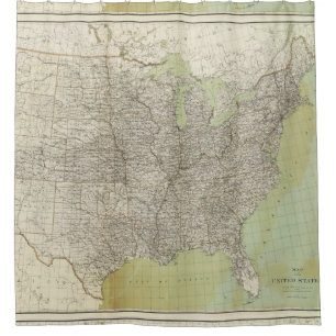 Rideaux De Douche Les Etats-Unis vintages tracent (1895)
