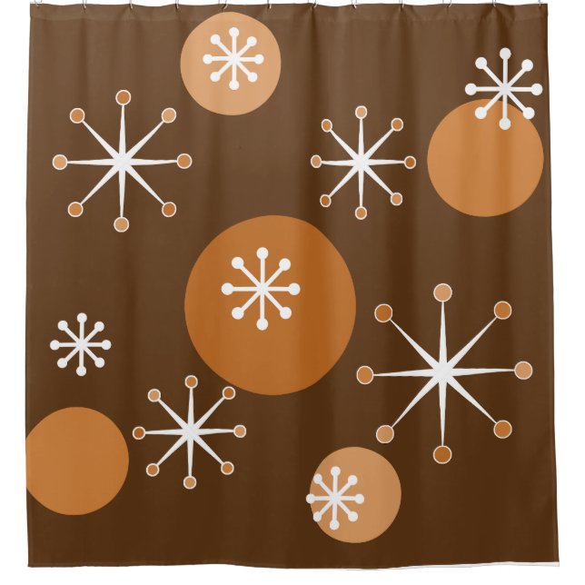 Rideaux De Douche Les étoiles de l'ère atomique brûlent l'orange (Devant)