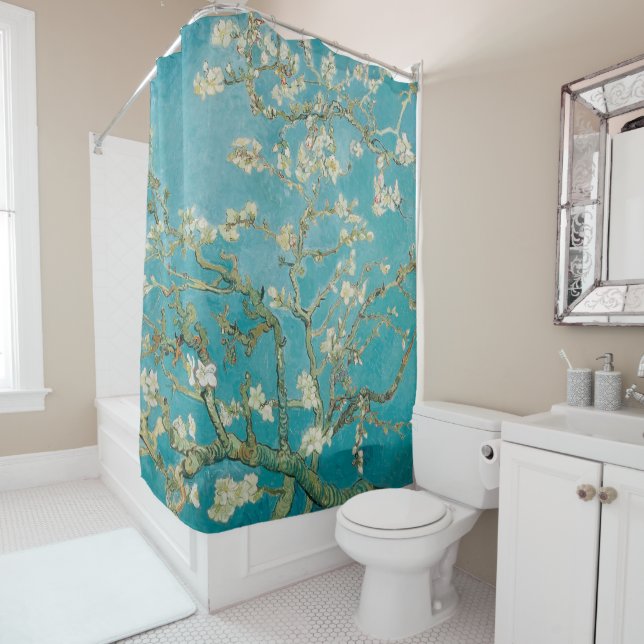 Rideaux De Douche Les fleurs d'amandes de Van Gogh (En situation)