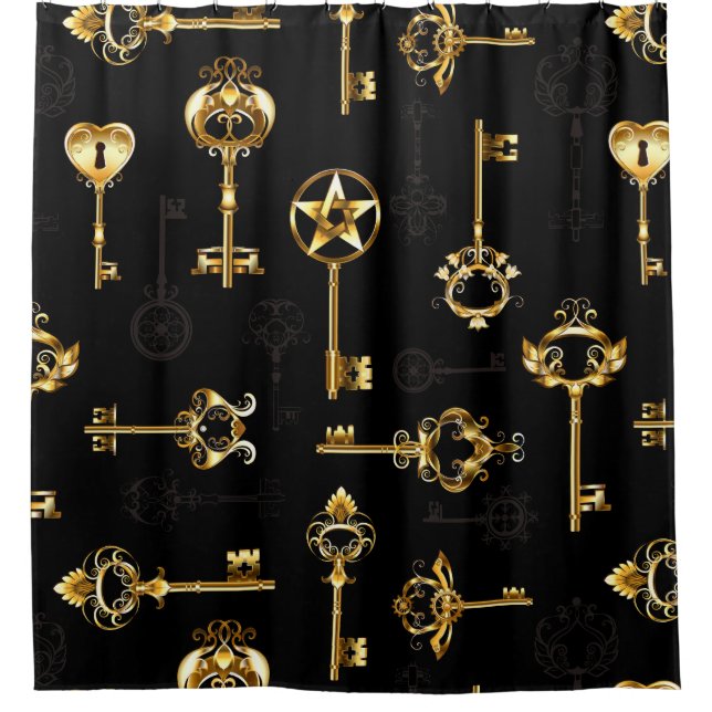 Rideaux De Douche Les Patters de Seamless avec Golden Keys (Devant)