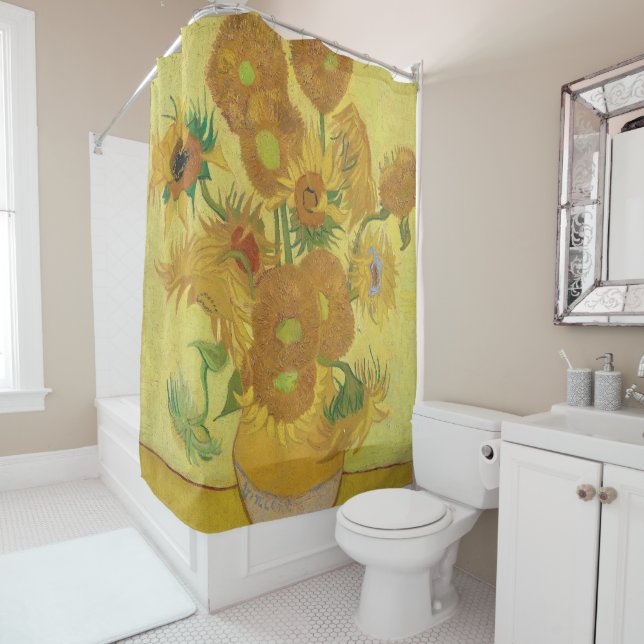 Rideaux De Douche Les tournesols de Vincent van Gogh (1888) (En situation)