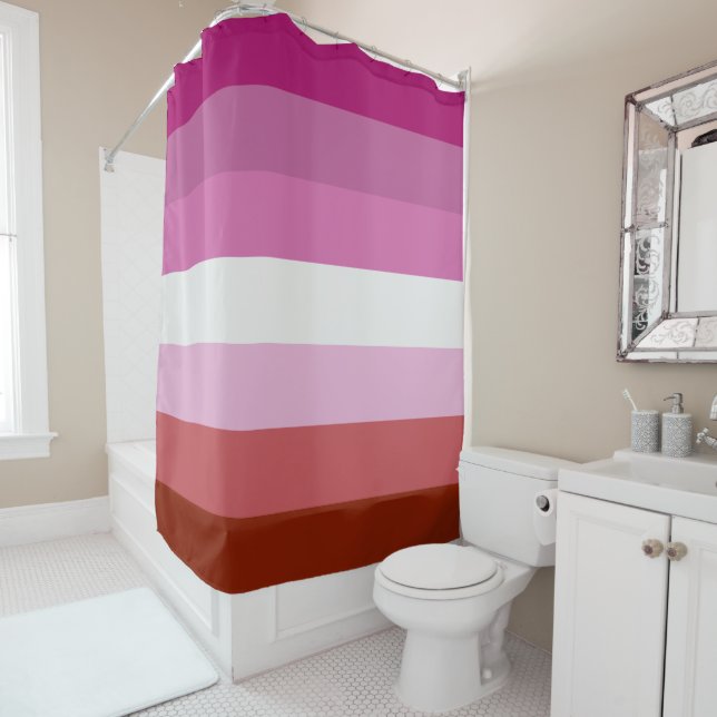 Rideaux De Douche Lesbian Pride Flag LGBTQ (En situation)