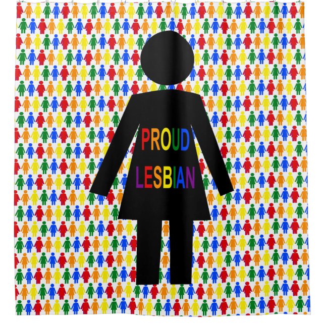 Rideaux De Douche Lesbienne LGBTQ Silhouette et Rainbow Ladies (Devant)