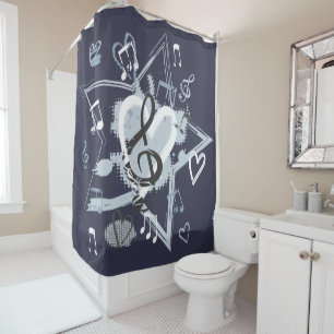 Rideaux De Douche L'étoile musicale note le motif de concepteur