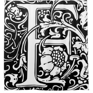 Rideaux De Douche LETTRE Florale Alphabet MONOMOBILE F