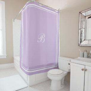 Rideaux De Douche LETTRE MONOGRAPHIQUE STYLE DE BANDE DE Lavande Cla