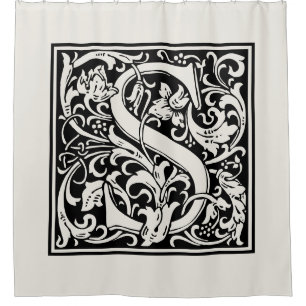Rideaux De Douche LETTRE MONOMOGRAPHIQUE William Morris Floral S