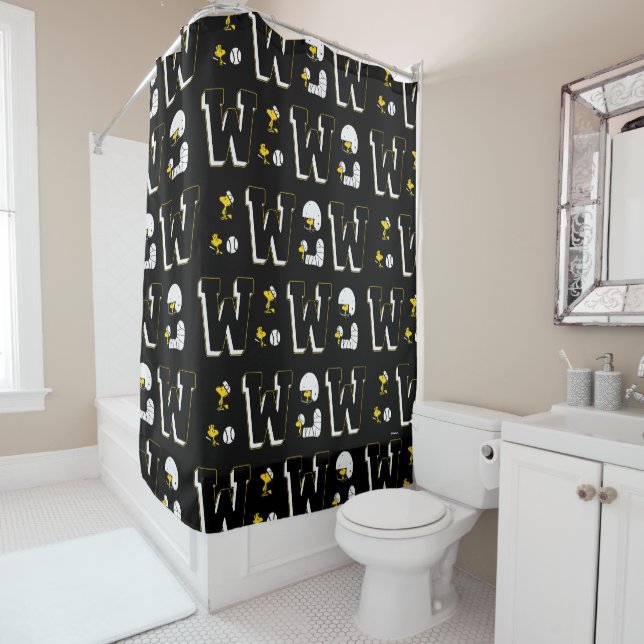 Rideaux De Douche Lettre sport Woodstock Varsity Motif (En situation)