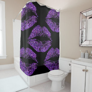 Rideaux De Douche Lèvres à Parties scintillant violette