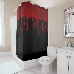 Rideaux De Douche Lèvres Satinées Rouges À Déchets De Sang Halloween