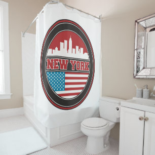Rideaux De Douche L'horizon Etats-Unis de New York diminuent