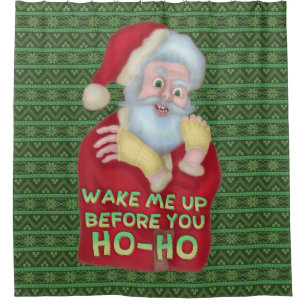 Rideaux De Douche L'humour drôle du père noël de Noël me réveil