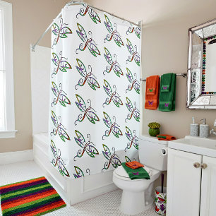 Rideaux De Douche libellules colorées