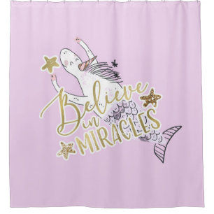 Rideaux De Douche Licorne Sirène Moderne Tendance Croire aux Miracle