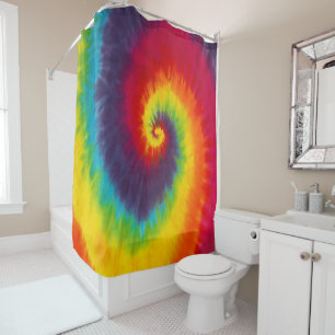 Rideaux De Douche Lien Tie-Dye Tourbillon Arc-en-ciel Couleurs Fraîc