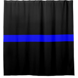 Rideaux De Douche Ligne bleue mince de la police