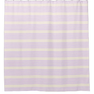 Rideaux De Douche Lilac violet et beige cinq bandes motif