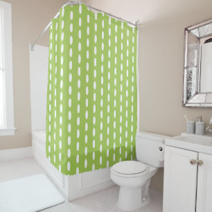 Rideaux De Douche Lime Green Motif blanc
