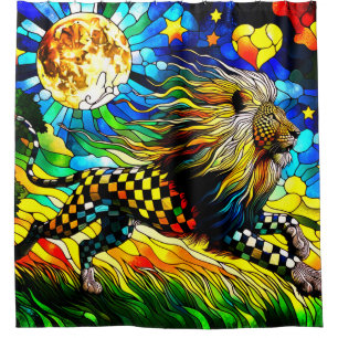 Rideaux De Douche Lion Abstrait
